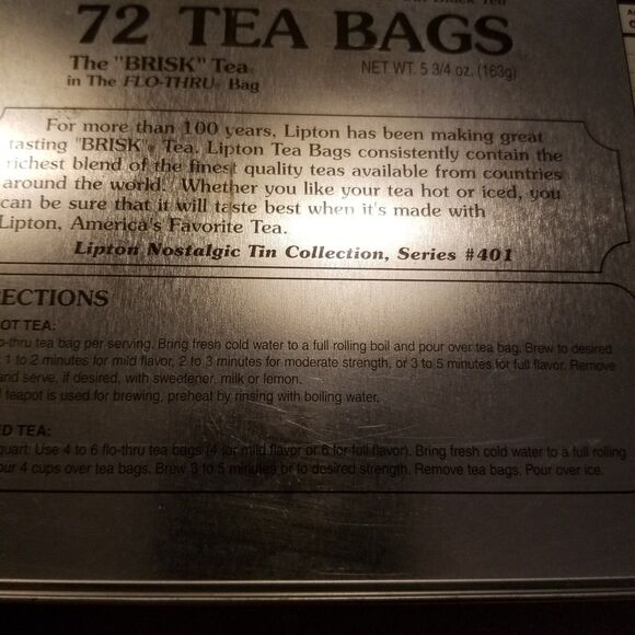 Vintage Lipton's Tea Limited Edition Nostalgic Collectible Tin Series #401 - Picture 3 of 7